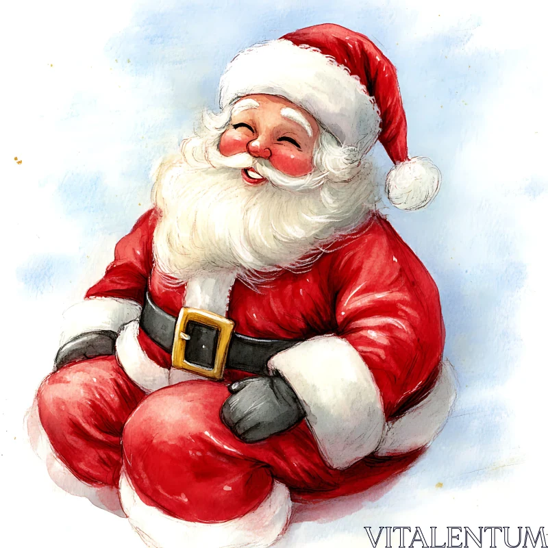 Smiling Santa Claus in Red Suit AI Image