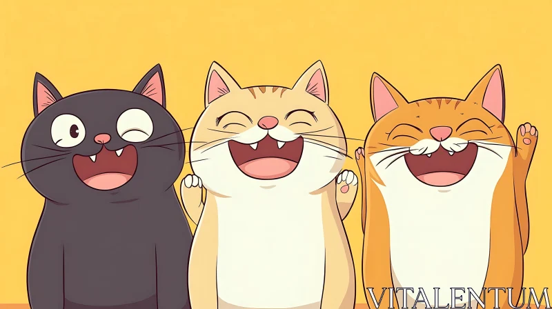 Hilarious Cartoon Cats AI Image