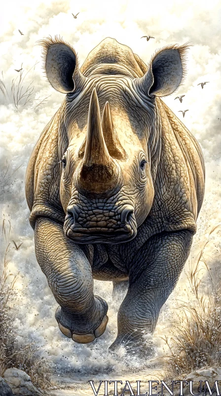 Rhinoceros in Motion AI Image