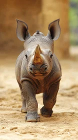 Curious Baby Rhino in the Wild