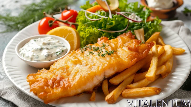Delicious Fish and Chips | Crispy and Golden Brown AI Image