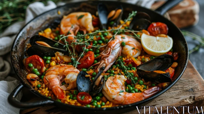 Delicious Paella Dish: A Feast for the Senses AI Image
