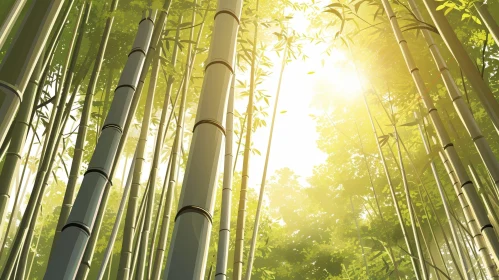 Enchanting Bamboo Forest Illustration - Nature's Serenity