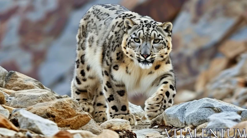 Graceful Snow Leopard in its Natural Habitat AI Image
