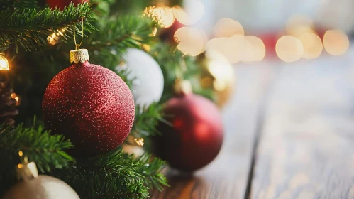 Festive Christmas Tree with Glittering Baubles