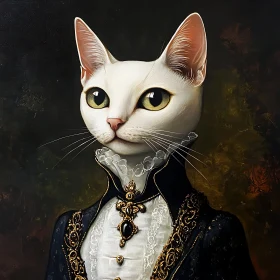 Royal Cat in Ornate Clothing