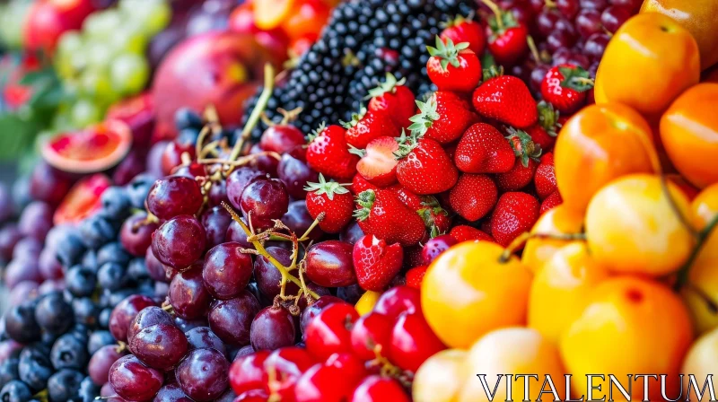 Close-Up Image of Fresh Fruits | Vibrant and Visually Appealing Arrangement AI Image