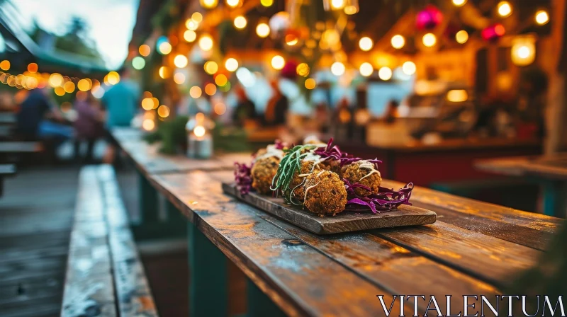 Delicious Falafel with Tahini Sauce and Pickled Cabbage - Food Photography AI Image