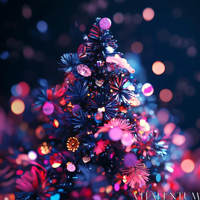 Vibrantly Decorated Christmas Tree for the Holiday Season AI Image