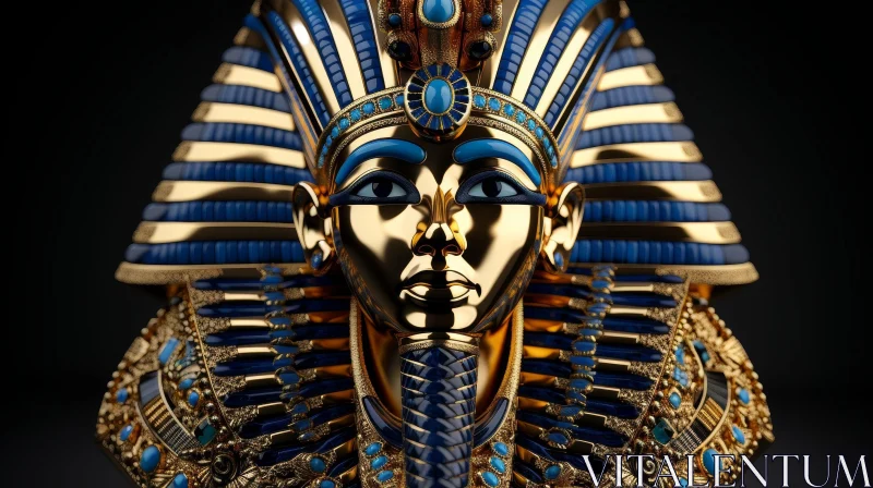 AI ART Golden Mask of Tutankhamun - Symbol of Egyptian Pharaoh's Power