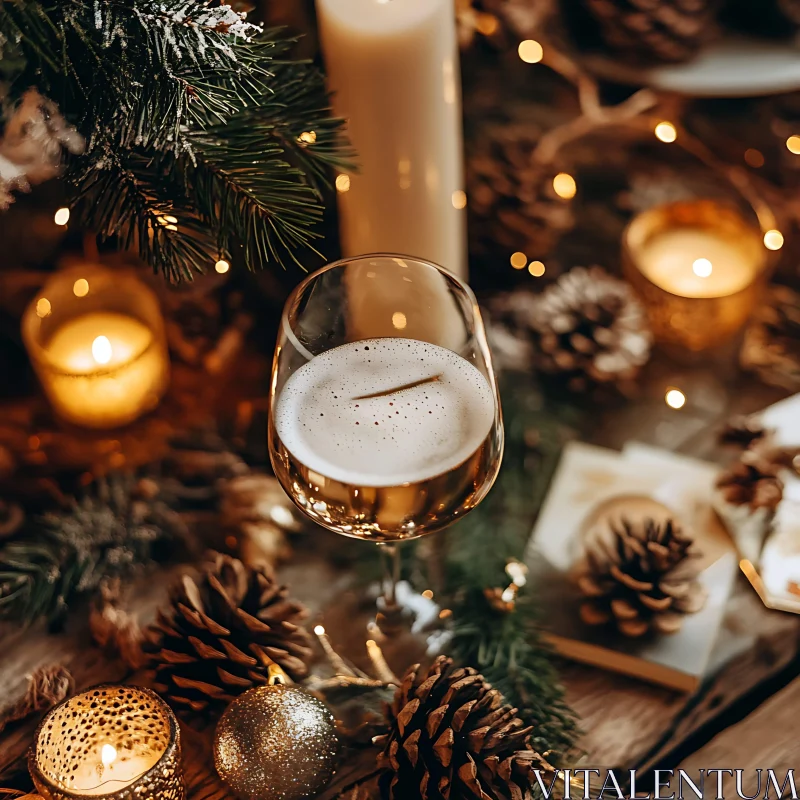 AI ART Holiday Wine and Candlelit Decor