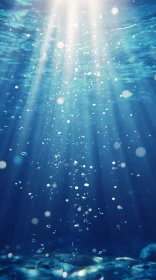 Peaceful Ocean Depths with Sun Rays