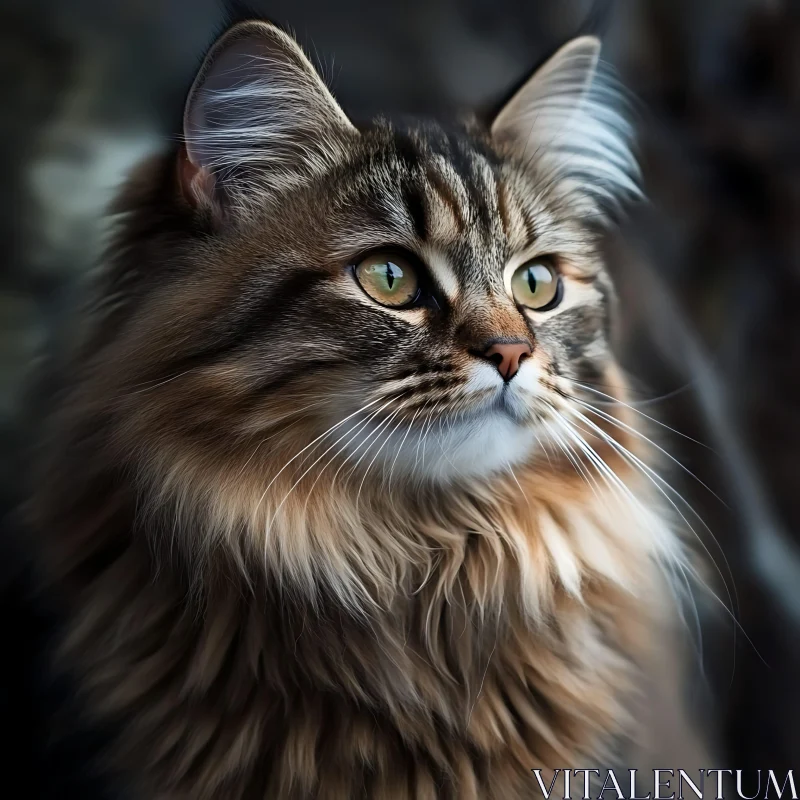 Regal Feline with Lush Fur AI Image