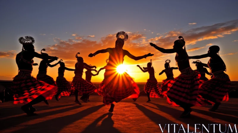 AI ART Captivating African Sunset Dance: A Fusion of Cultures