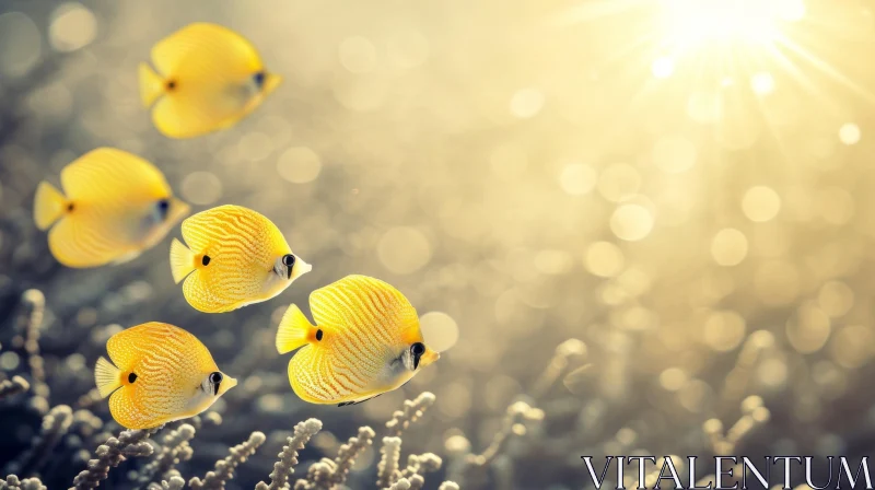 Captivating Underwater Scene: Vibrant Coral Reef and Graceful Fish AI Image