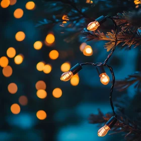 Fairy Lights on Tree - Evening Bokeh Beauty