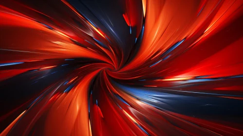 Red and Blue Vortex - Abstract 3D Rendering