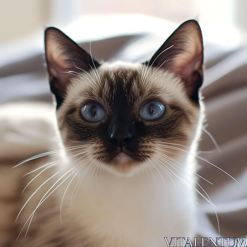 Portrait of a Siamese Cat AI Image