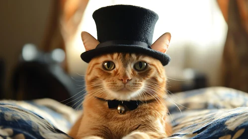 Elegant Orange Tabby in Formal Attire