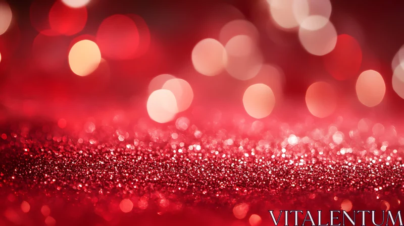 AI ART Red Glittering Bokeh Background