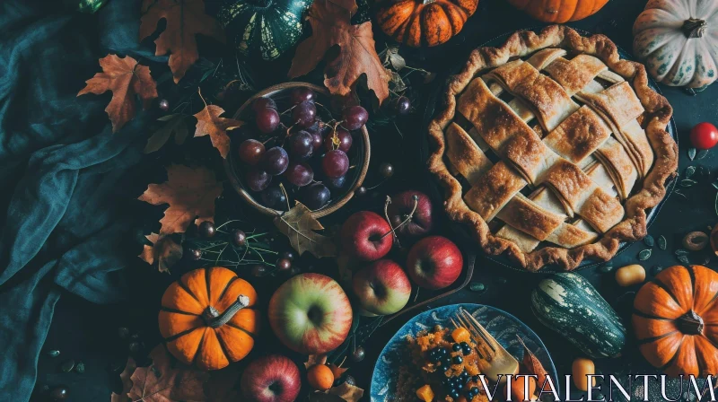 Autumn-Themed Thanksgiving Table | Warm and Inviting AI Image