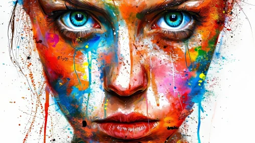 Captivating Painting of a Woman's Face | Colorful and Realistic Artwork