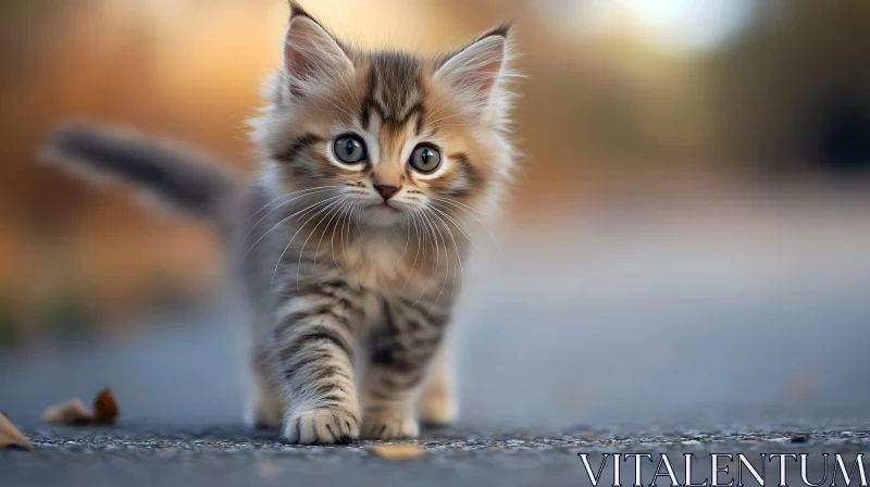 Captivating Kitten with Large Blue Eyes AI Image