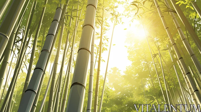Enchanting Bamboo Forest Illustration - Nature's Serenity AI Image
