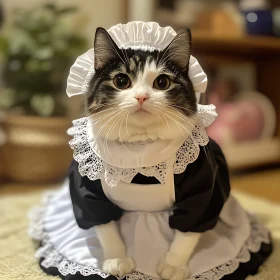 Charming Cat in Maid Costume - Pet Dress Up