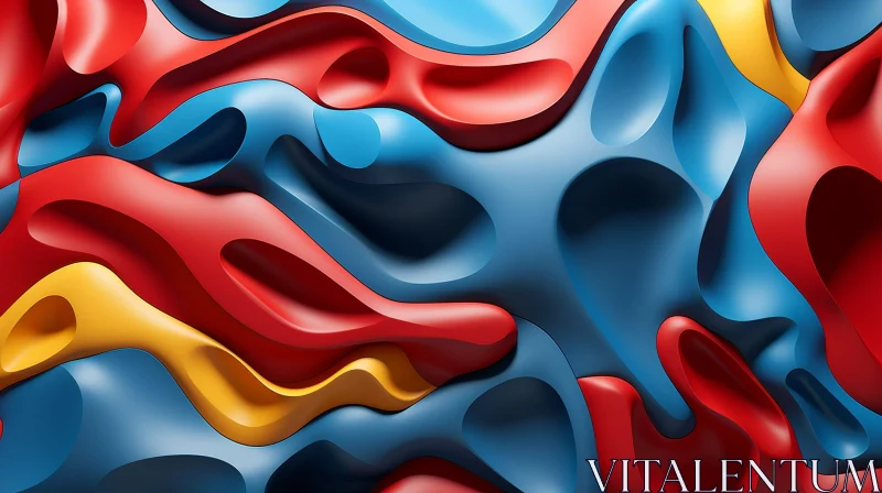 Fluid 3D Abstract Waves | Modern Background Art AI Image