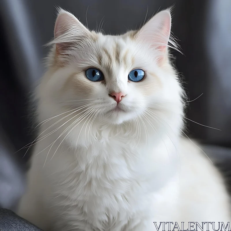 Beautiful White Cat AI Image