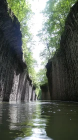 Peaceful Waterway through Cliff-lined Canyon