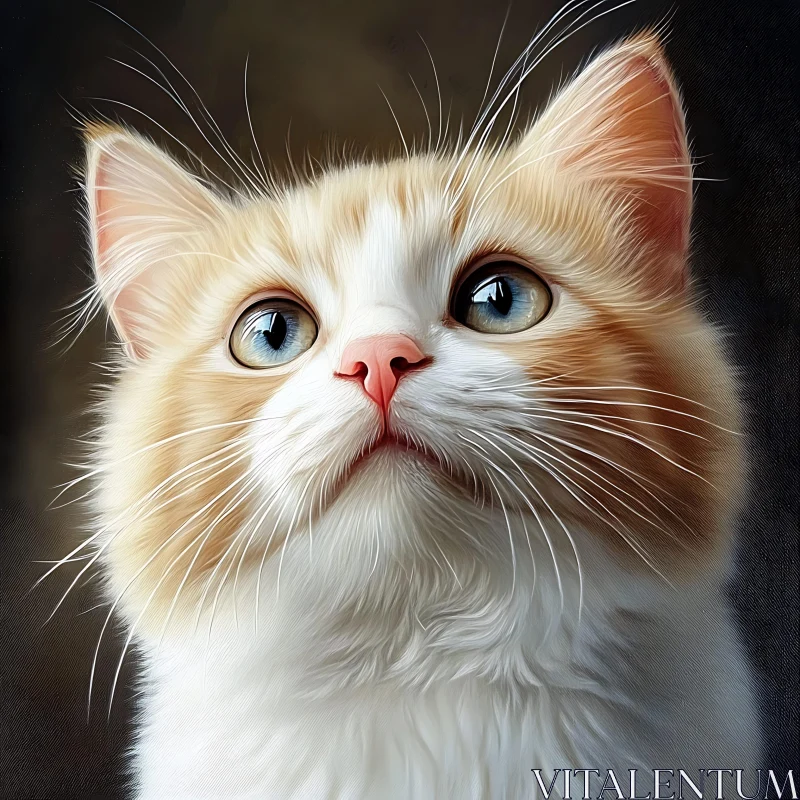 Cute Kitten with Soft Fur and Blue Eyes AI Image