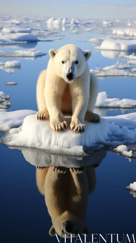 Photorealistic Image of Polar Bear in Arctic Surroundings AI Image