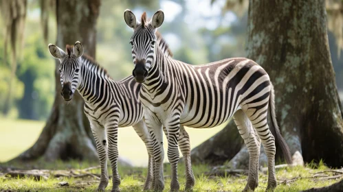 Zebras in Grassy Field: Wildlife Photography