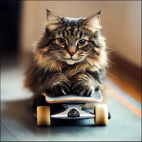 Cute Cat on a Skateboard