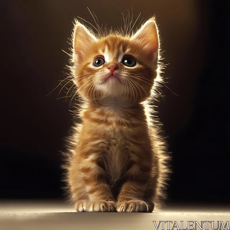 Cute Feline Sitting in Confident Pose AI Image