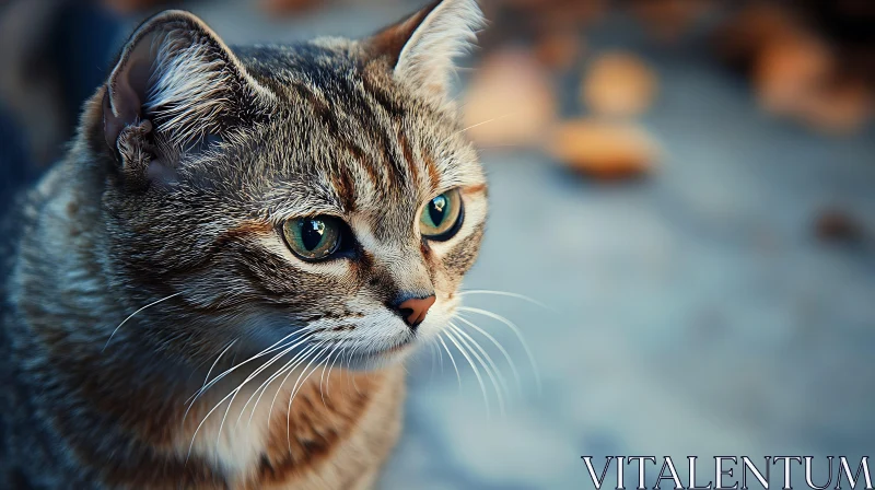 Intense Feline Gaze AI Image