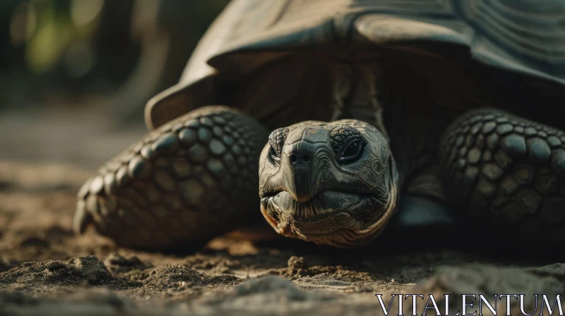 Close-Up of a Majestic Giant Tortoise AI Image