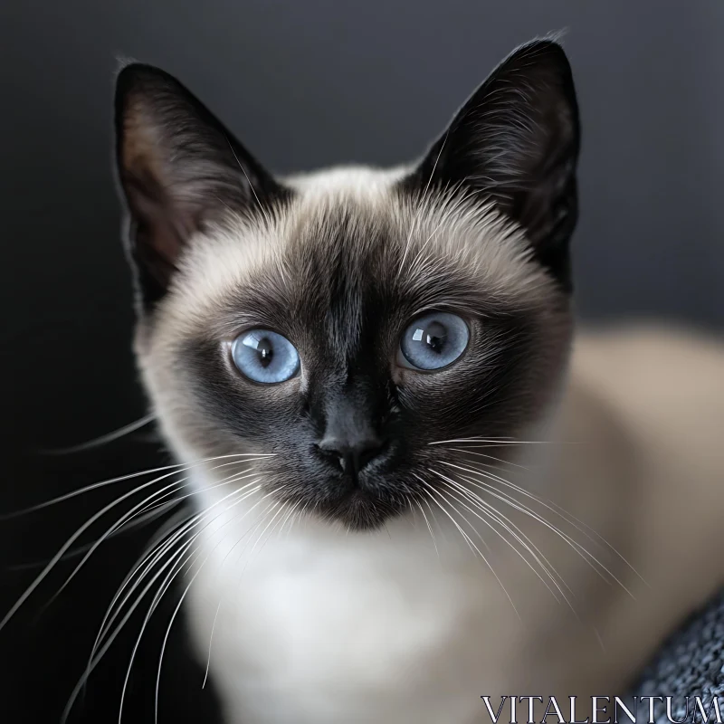 Siamese Cat with Captivating Blue Eyes AI Image