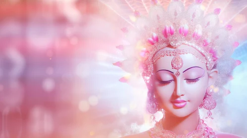 Serene Hindu Goddess in Traditional Attire