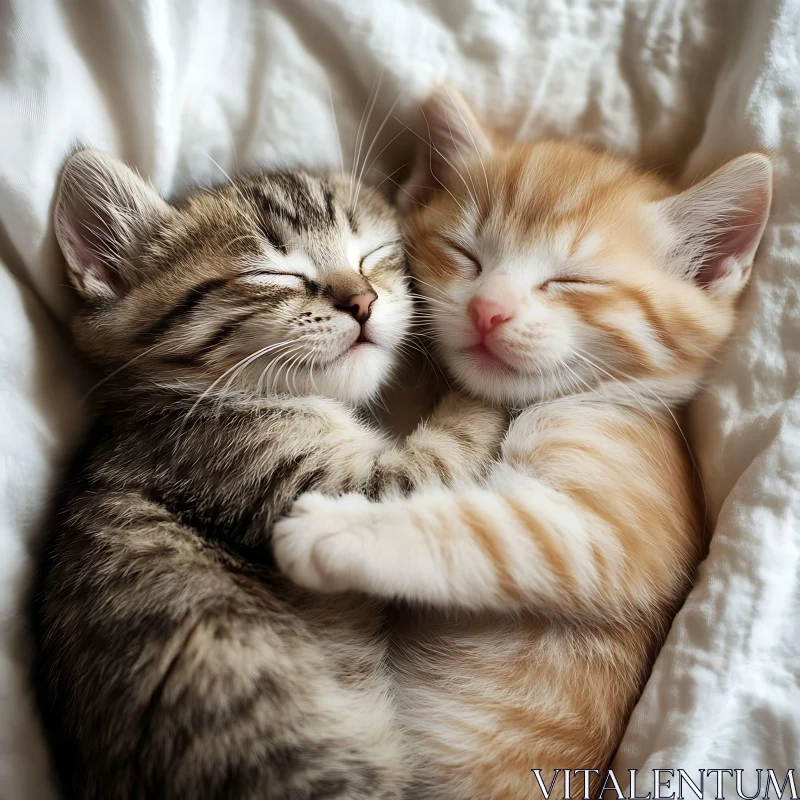 Cute Kittens Sleeping Together AI Image