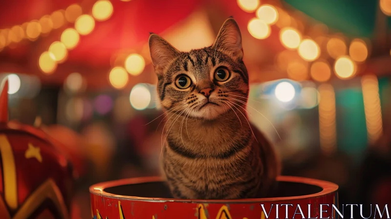 AI ART Curious Tabby Cat in a Festive Setting