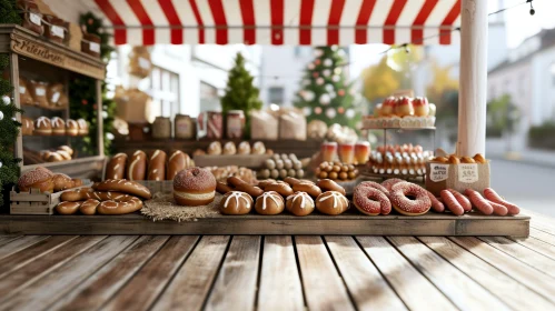 Christmas Bakery Stall at a Festive Market