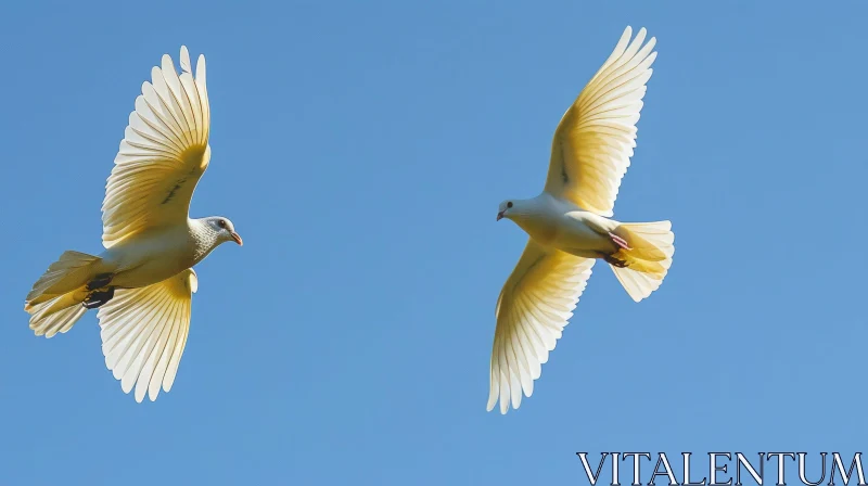 Graceful Doves in Flight: A Symbol of Peace and Love AI Image