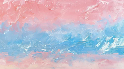 Tranquil Pink and Blue Abstract Painting