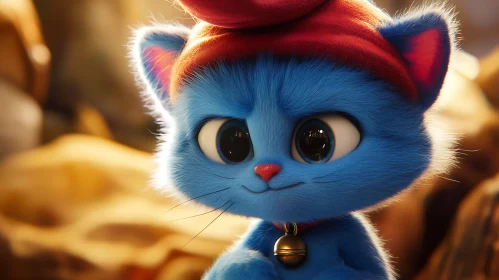 Adorable Blue Cat in Animation