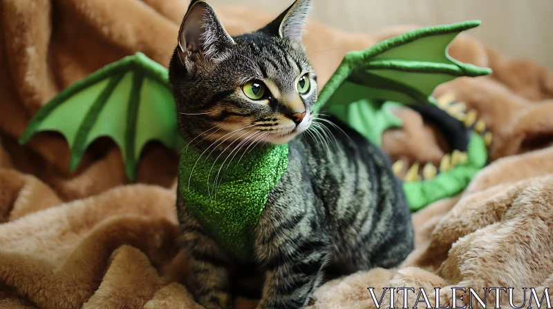 Cat Dressed as Dragon AI Image