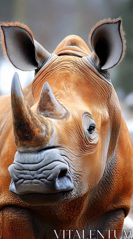 AI ART Close-up Image of a Rhinoceros