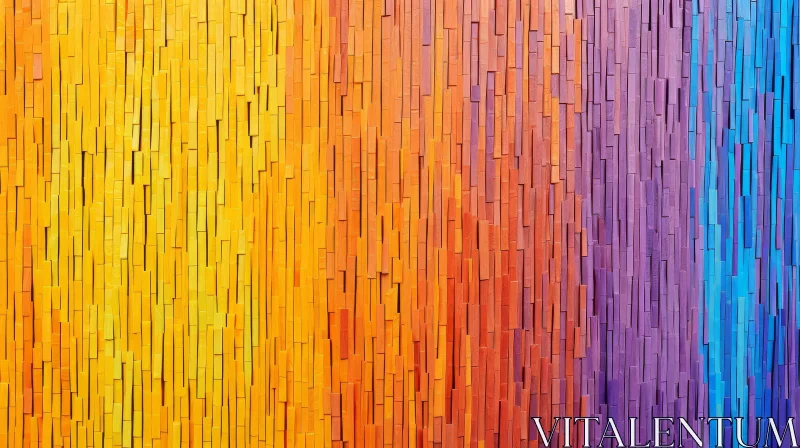 Colorful Wooden Plank Wall - Abstract Art AI Image